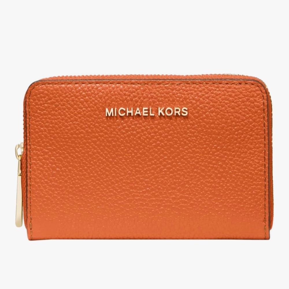Michael Kors Vibrant Orange Zip Wallet